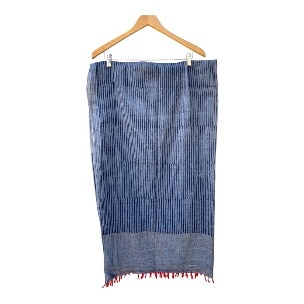 Dolma Blue, Gray & Gold Tassel Scarf – NEW with Tags - Picture 7 of 10